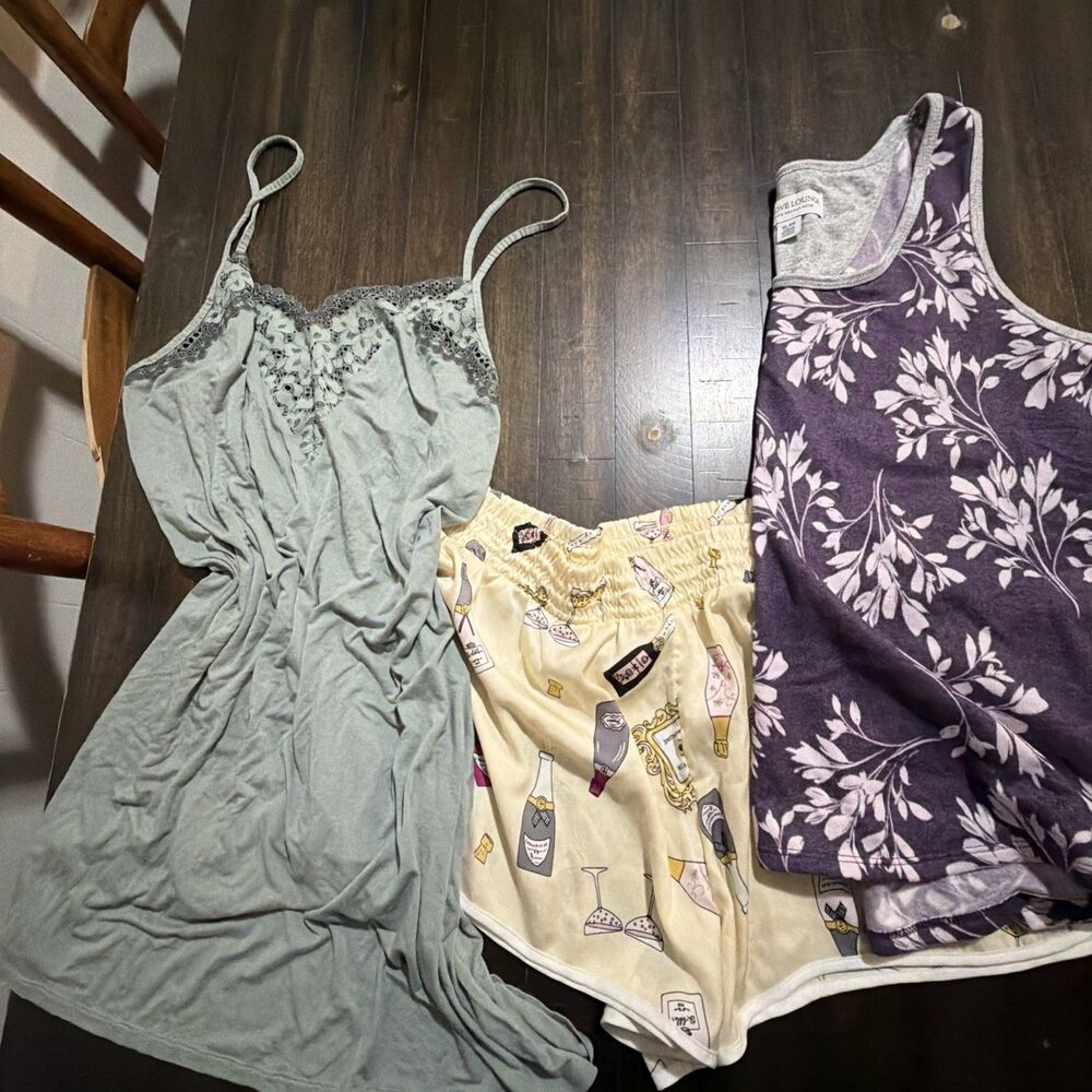 Lot Of 3 Women's Size L/XL Pajama Shorts Victoria's Secret & Live Love Lounge